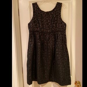 Black silver leopard babydoll dress w/pockets 14